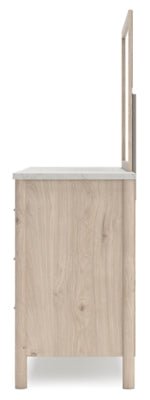 Cadmori Dresser and Mirror - Beige Dresser &amp; Mirror modern furniture Contempo Furniture