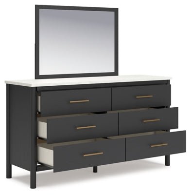 Cadmori Dresser and Mirror - Black Dresser & Mirror modern furniture Contempo Furniture