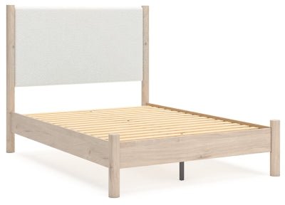 Cadmori Full Upholstered Panel Bed - Beige Upholstered Bed modern furniture Contempo Furniture