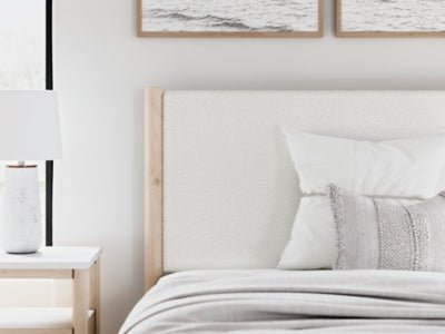 Cadmori Full Upholstered Panel Bed - Beige Upholstered Bed modern furniture Contempo Furniture