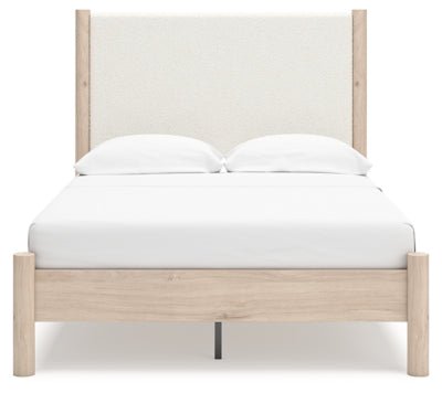 Cadmori Full Upholstered Panel Bed - Beige Upholstered Bed modern furniture Contempo Furniture
