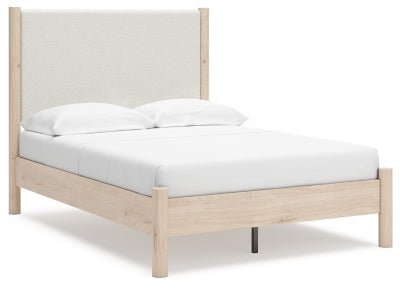 Cadmori Full Upholstered Panel Bed - Beige | Ashley Furniture