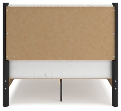 Cadmori Full Upholstered Panel Bed - Black Upholstered Bed modern furniture Contempo Furniture