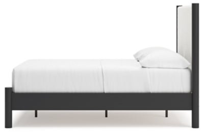 Cadmori Full Upholstered Panel Bed - Black Upholstered Bed modern furniture Contempo Furniture