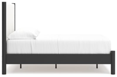 Cadmori Full Upholstered Panel Bed - Black Upholstered Bed modern furniture Contempo Furniture