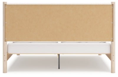 Cadmori King Upholstered Panel Bed - Beige Upholstered Bed modern furniture Contempo Furniture
