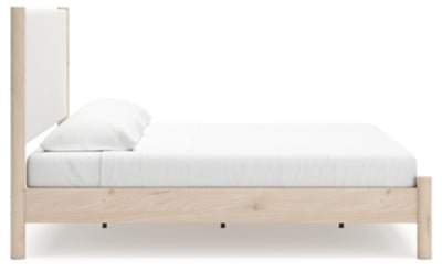 Cadmori King Upholstered Panel Bed - Beige Upholstered Bed modern furniture Contempo Furniture