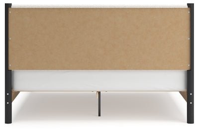 Cadmori King Upholstered Panel Bed - Black Upholstered Bed modern furniture Contempo Furniture