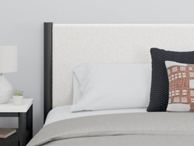 Cadmori King Upholstered Panel Bed - Black Upholstered Bed modern furniture Contempo Furniture