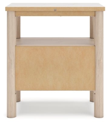 Cadmori Nightstand - Beige Nightstand w/ Charging Station modern furniture Contempo Furniture