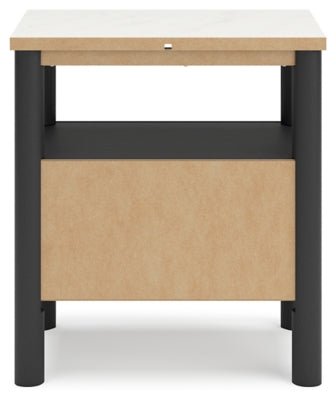 Cadmori Nightstand - Black Nightstand w/ Charging Station modern furniture Contempo Furniture