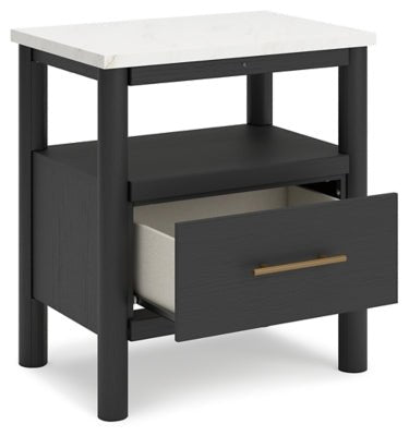 Cadmori Nightstand - Black Nightstand w/ Charging Station modern furniture Contempo Furniture
