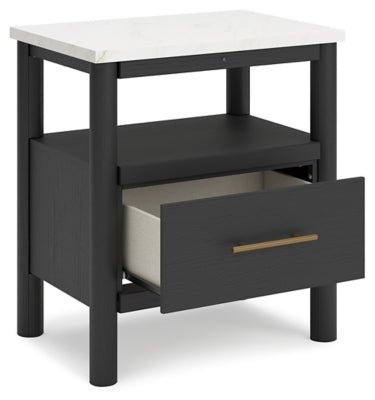 Cadmori Nightstand - Black Nightstand w/ Charging Station modern furniture Contempo Furniture