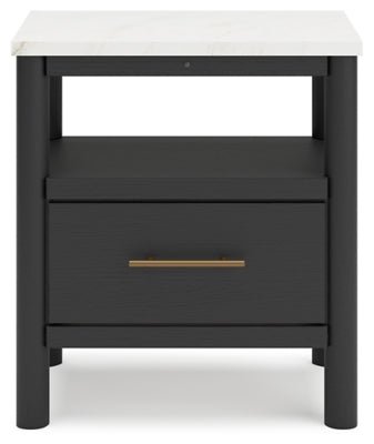 Cadmori Nightstand - Black Nightstand w/ Charging Station modern furniture Contempo Furniture