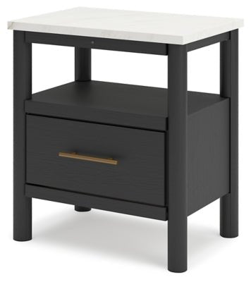 Cadmori Nightstand - Black Nightstand w/ Charging Station modern furniture Contempo Furniture