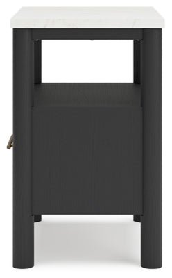 Cadmori Nightstand - Black Nightstand w/ Charging Station modern furniture Contempo Furniture