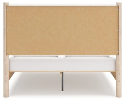 Cadmori Queen Upholstered Panel Bed - Beige Upholstered Bed modern furniture Contempo Furniture