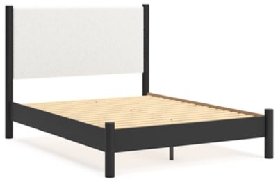 Cadmori Queen Upholstered Panel Bed - Black Upholstered Bed modern furniture Contempo Furniture