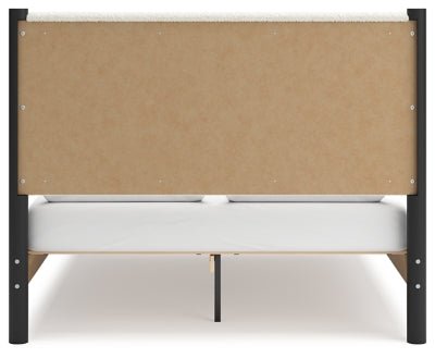 Cadmori Queen Upholstered Panel Bed - Black Upholstered Bed modern furniture Contempo Furniture