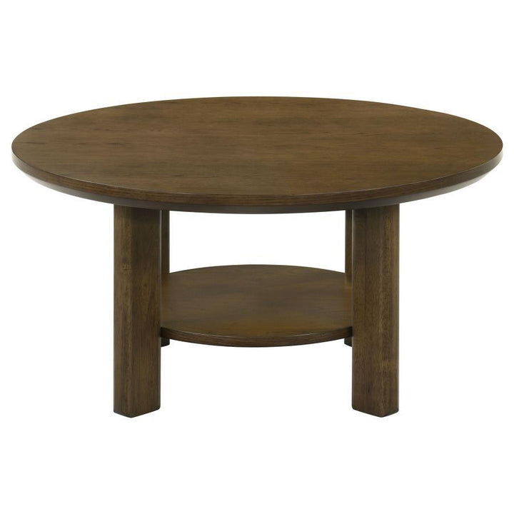 Ottowa - 3 Piece Round Wood Coffee Table Set - Brown