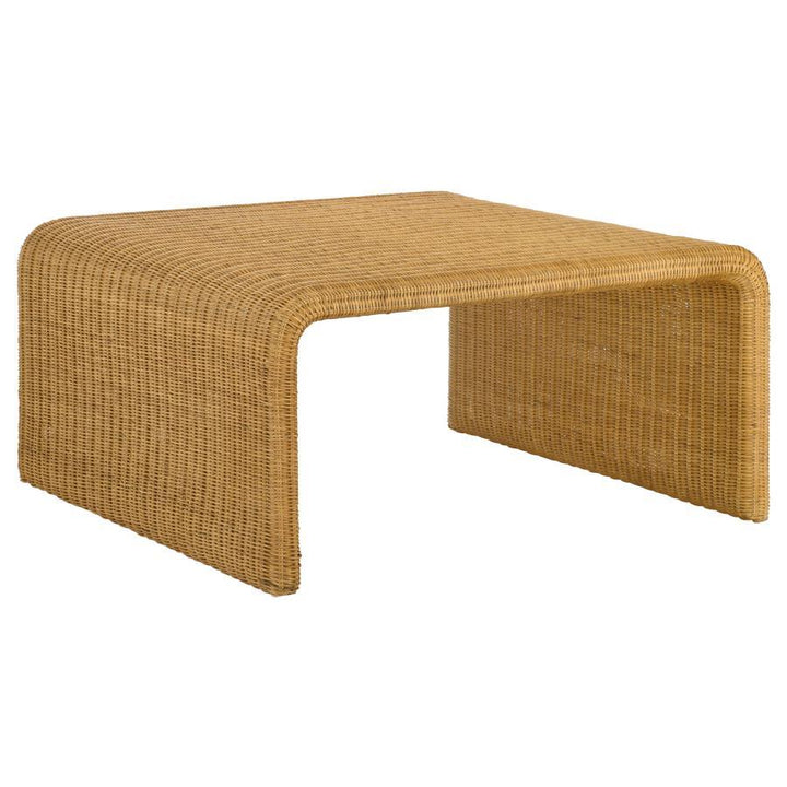 Cahya - 3 Piece Rattan Coffee And End Table Set - Natural Coffee Table Set modern furniture Contempo Furniture