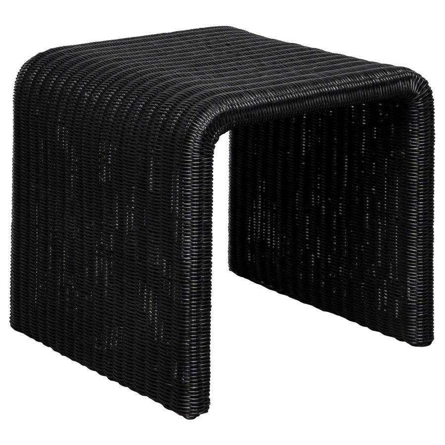 Cahya - Woven Rattan Square End Table - Black End Table modern furniture Contempo Furniture