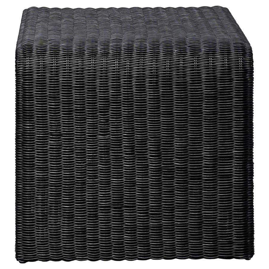 Cahya - Woven Rattan Square End Table - Black End Table modern furniture Contempo Furniture