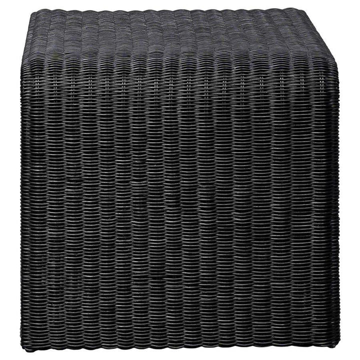 Cahya - Woven Rattan Square End Table - Black End Table modern furniture Contempo Furniture