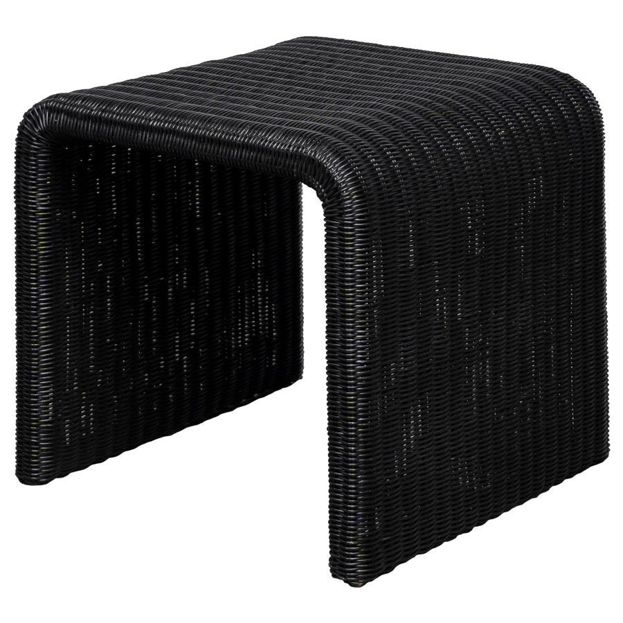 Cahya - Woven Rattan Square End Table - Black End Table modern furniture Contempo Furniture