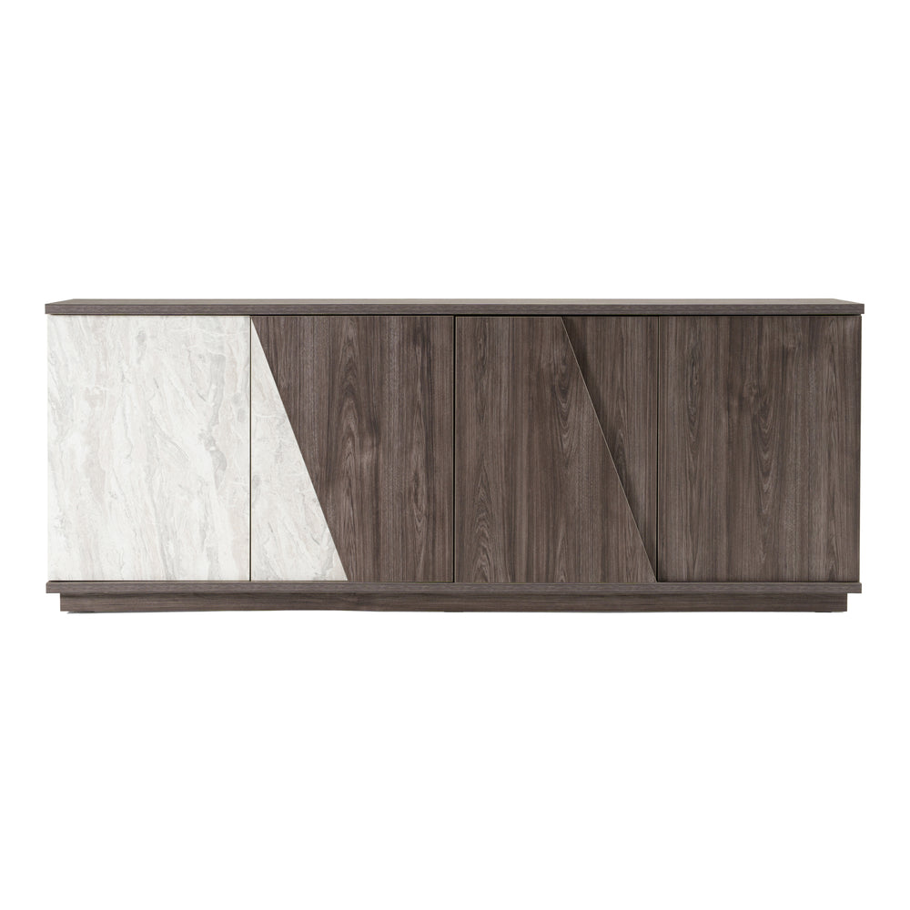 Cairo - Modern Grey Elm and White/Grey Marble Pattern Buffet