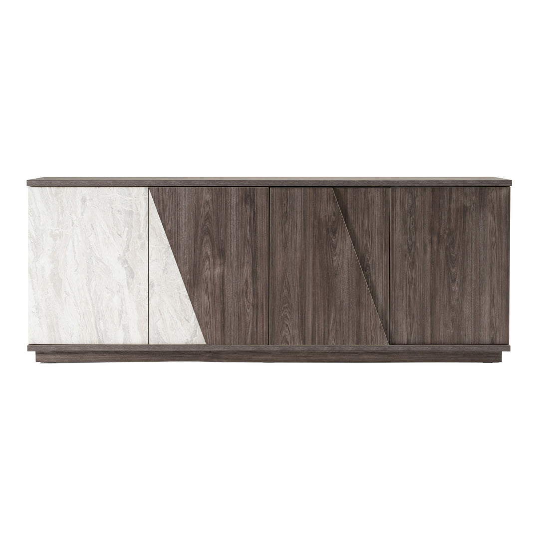 Cairo - Modern Grey Elm and White/Grey Marble Pattern Buffet
