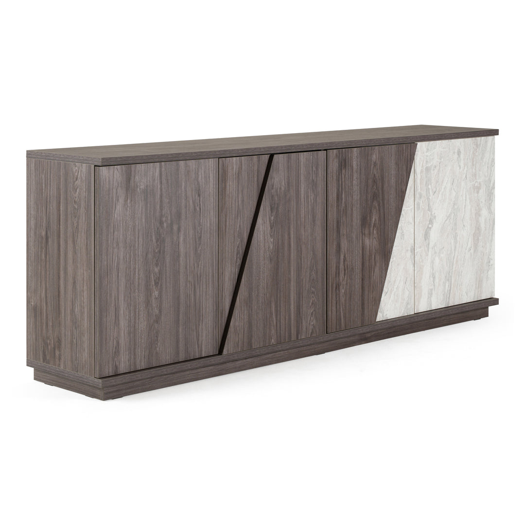 Cairo - Modern Grey Elm and White/Grey Marble Pattern Buffet