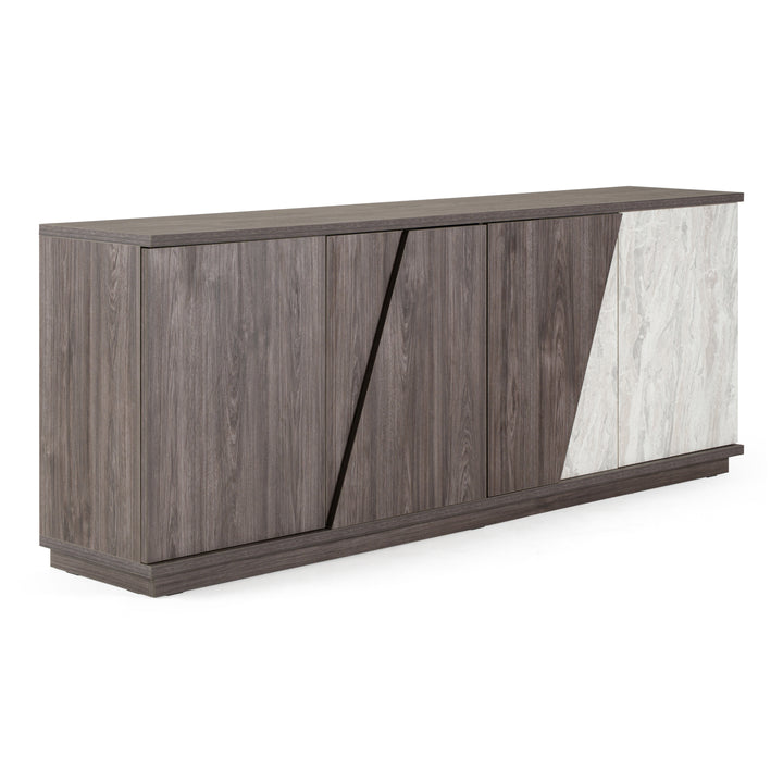 Cairo - Modern Grey Elm and White/Grey Marble Pattern Buffet
