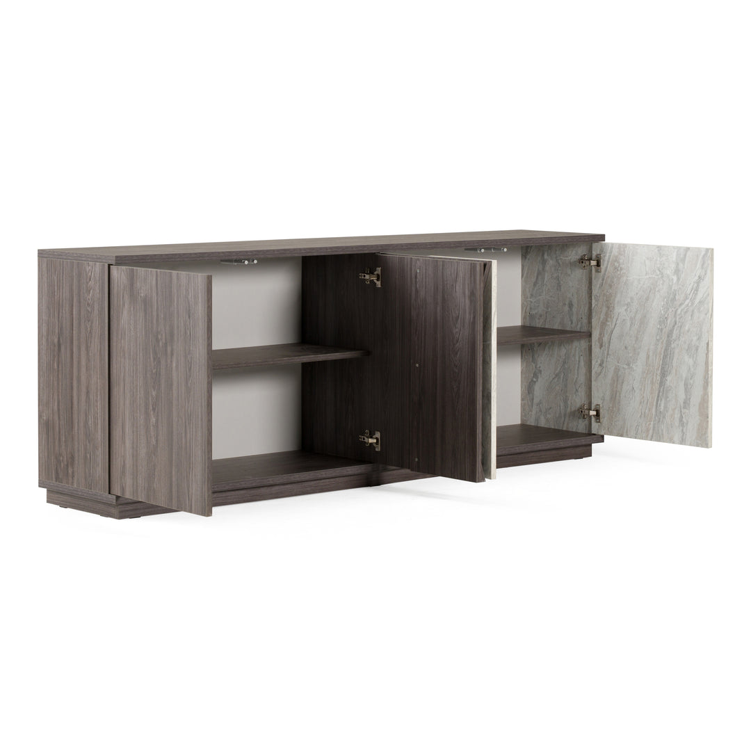 Cairo - Modern Grey Elm and White/Grey Marble Pattern Buffet