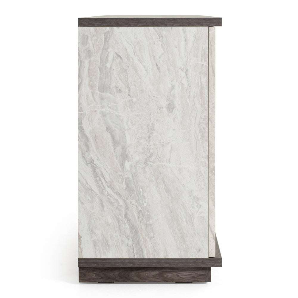 Cairo - Modern Grey Elm and White/Grey Marble Pattern Buffet - View 5