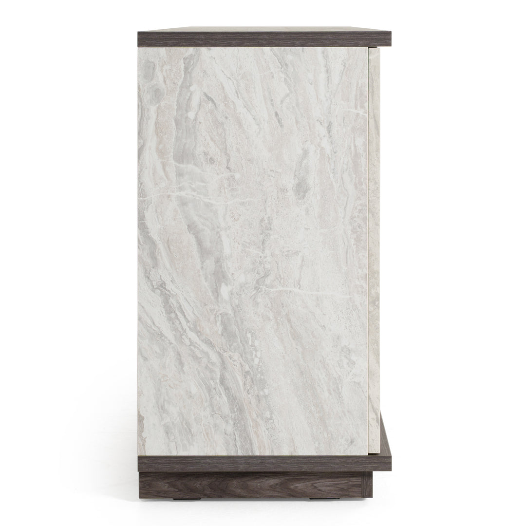 Cairo - Modern Grey Elm and White/Grey Marble Pattern Buffet