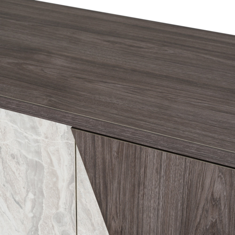 Cairo - Modern Grey Elm and White/Grey Marble Pattern Buffet - View 7