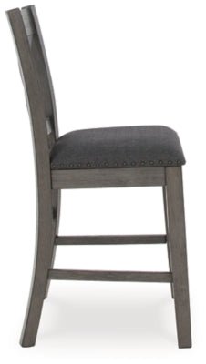 Caitbrook Counter Height Dining Table and Bar Stools (Set of 7) - Gray 7 Piece Dining Room Set modern furniture Contempo Furniture