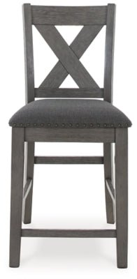 Caitbrook Counter Height Dining Table and Bar Stools (Set of 7) - Gray 7 Piece Dining Room Set modern furniture Contempo Furniture