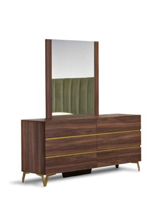 Calabria Modern Walnut Mirror