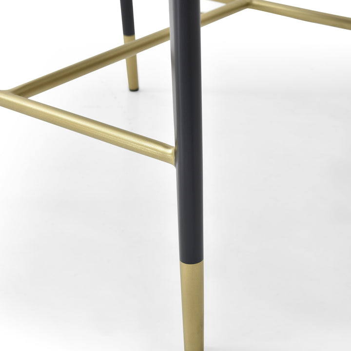 Calderon - Modern Blue &amp; Beige Vegan Leather Counter Chair