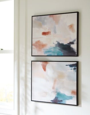 Caldish Wall Art (Set of 2) - Blue Canvas Art Set modern furniture Contempo Furniture