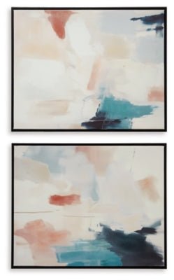Caldish Wall Art (Set of 2) - Blue Canvas Art Set modern furniture Contempo Furniture