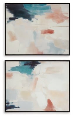 Caldish Wall Art (Set of 2) - Blue Canvas Art Set modern furniture Contempo Furniture
