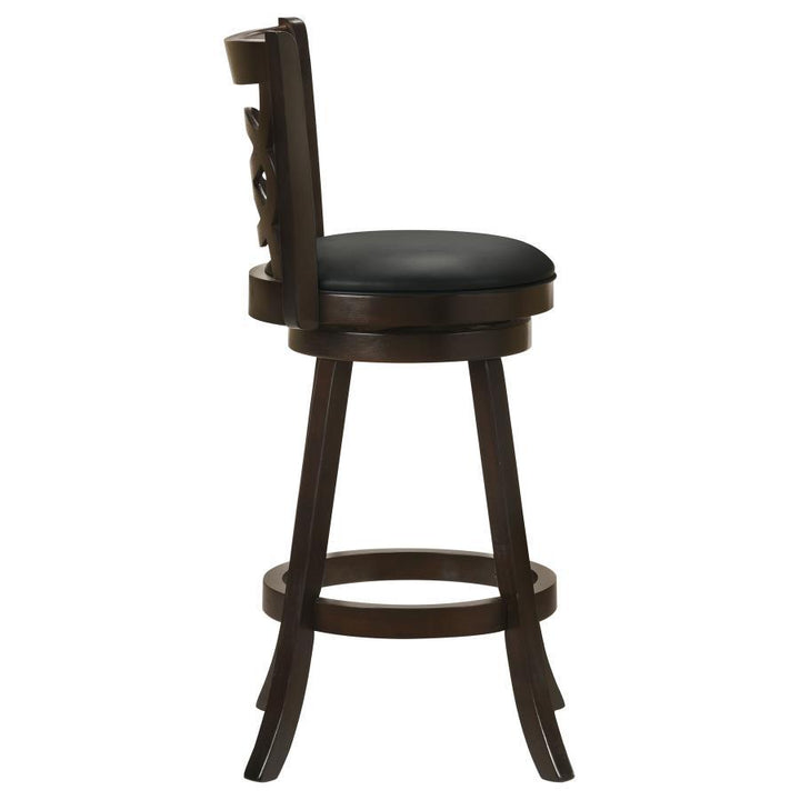 Calecita - Wood Swivel Bar Stool (Set of 2) - Cappuccino Stool Set modern furniture Contempo Furniture