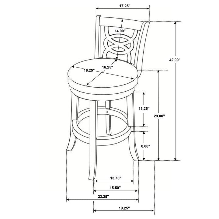 Calecita - Wood Swivel Bar Stool (Set of 2) - Cappuccino Stool Set modern furniture Contempo Furniture