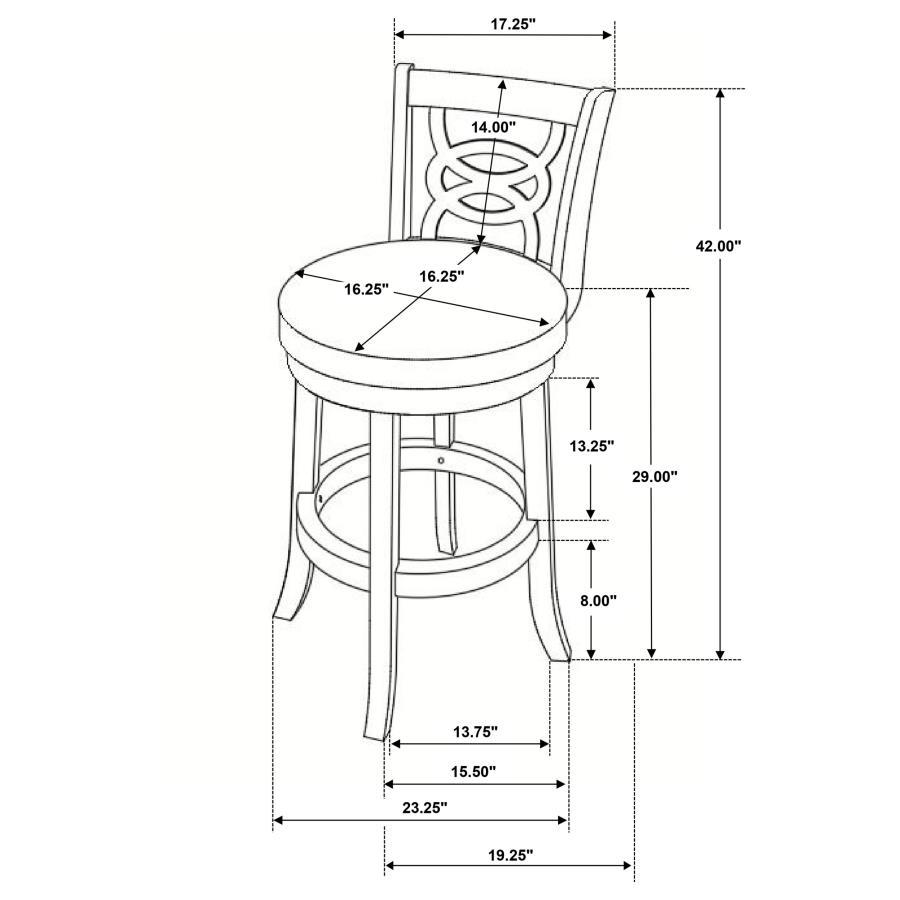 Calecita - Wood Swivel Bar Stool (Set of 2) - Cappuccino Stool Set modern furniture Contempo Furniture