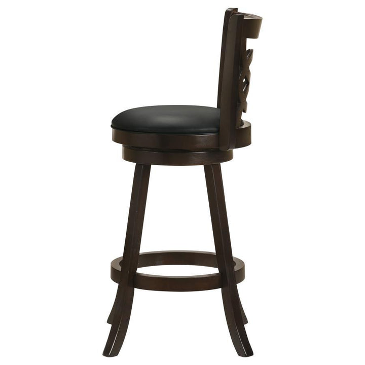 Calecita - Wood Swivel Bar Stool (Set of 2) - Cappuccino Stool Set modern furniture Contempo Furniture
