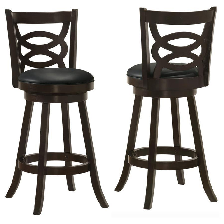 Calecita - Wood Swivel Bar Stool (Set of 2) - Cappuccino Stool Set modern furniture Contempo Furniture