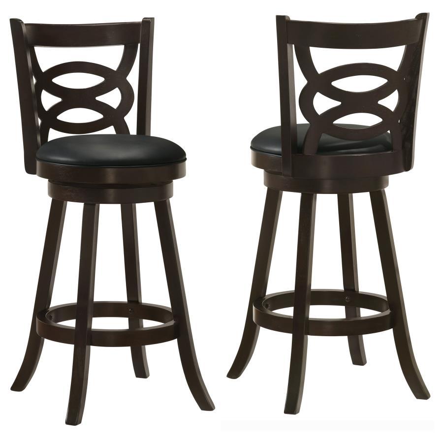 Calecita - Wood Swivel Bar Stool (Set of 2) - Cappuccino Stool Set modern furniture Contempo Furniture